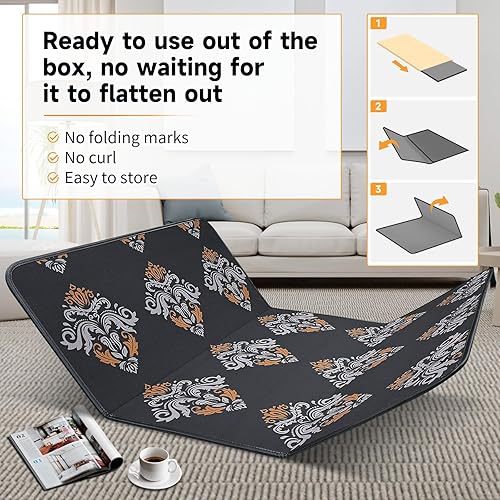 Vista 22 de SHAREWIN Tapete para silla de oficina para suelo de madera o azulejos, tapete para silla de juegos de computadora de 55 x 35 pulgadas, tapete