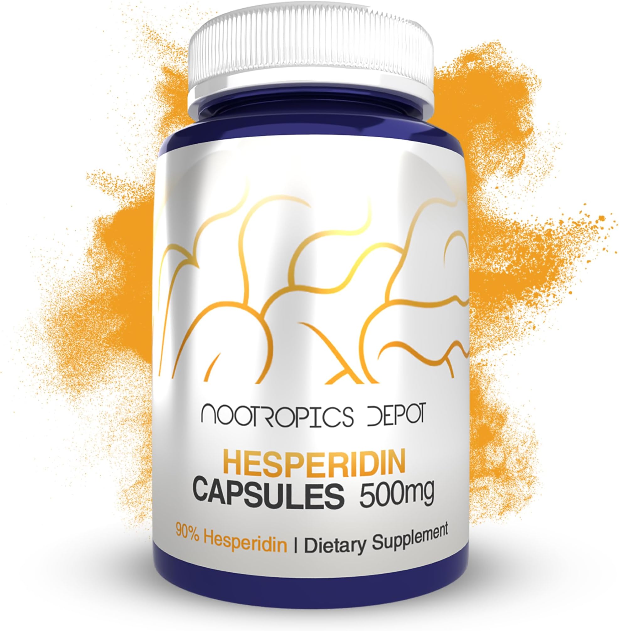 Hesperidin Capsules | 500mg | 60 Count | 90% Citrus Extract | Supports Metabolic Function + Cardiovascular Health