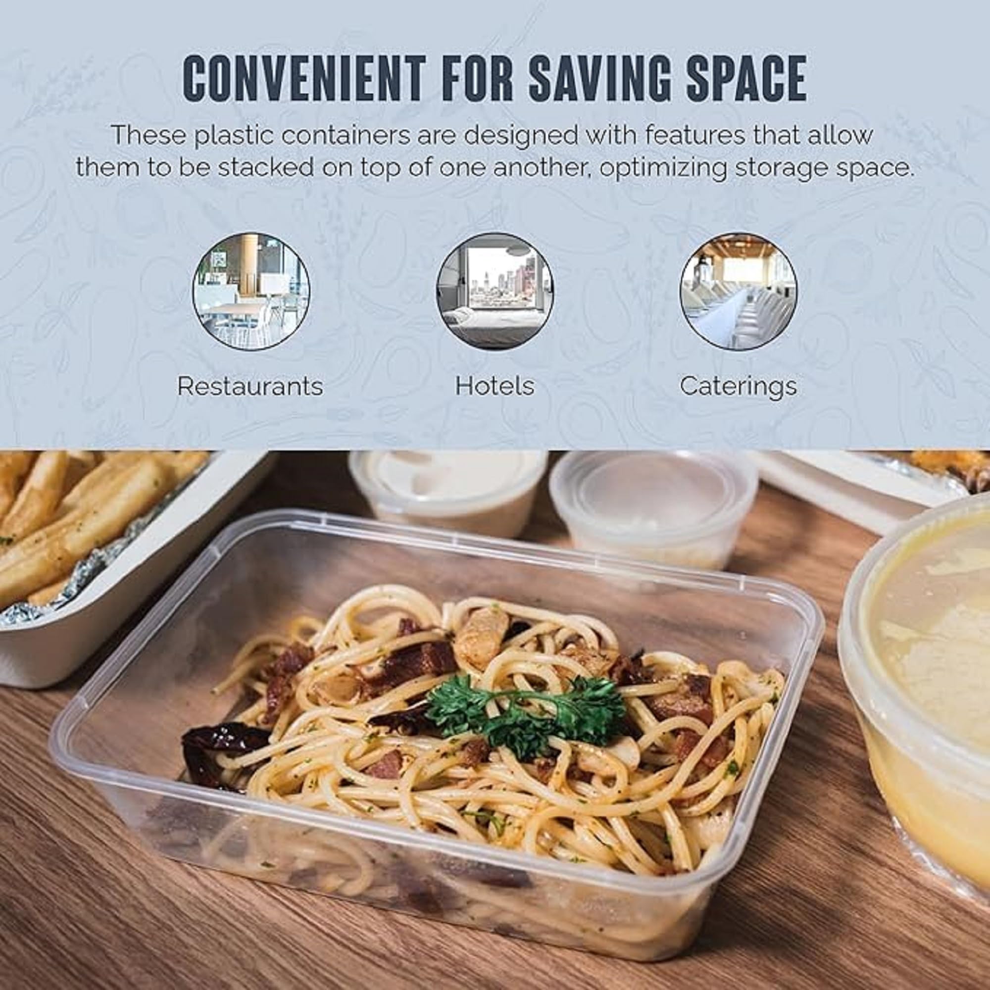 We Can Source It Ltd - 100 X 1000ml Plastik Mikrowelle Gefrierfach Sicher Essen Mehl Vorbereitung Imbiss Behälter und Deckel - Top Qualität Gastronomie Erstklassige Plastik Bpa-Frei