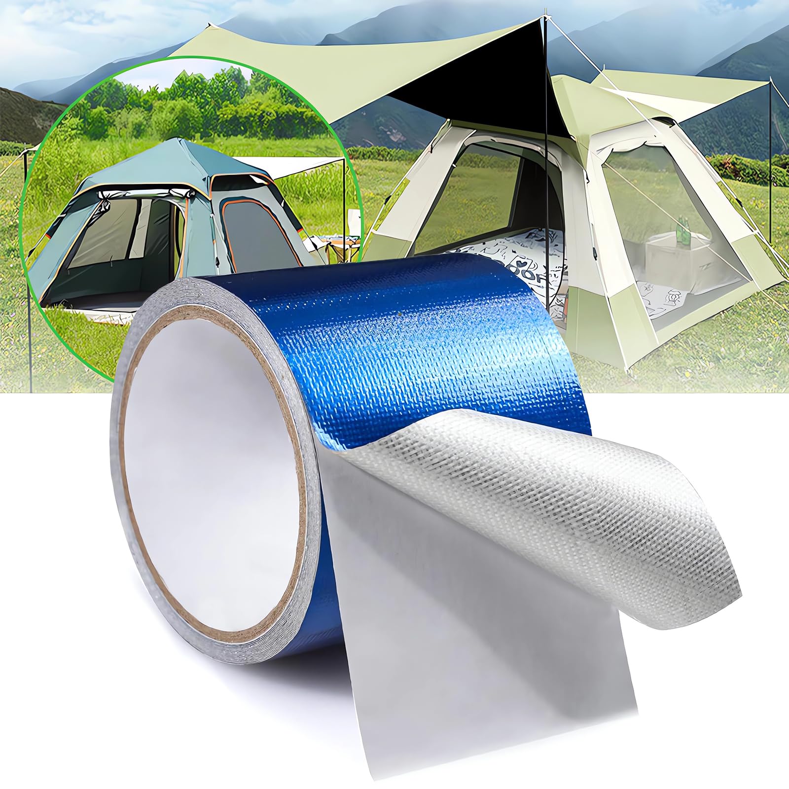 Awning Repair Tape for Tarp, Heavy Duty Outdoor Repair Tape for Canvas, Boat Covers, Tent, Sail Tape, Tear Repair Patch Kit, Waterproof, UVproof Duct Tape 3.15