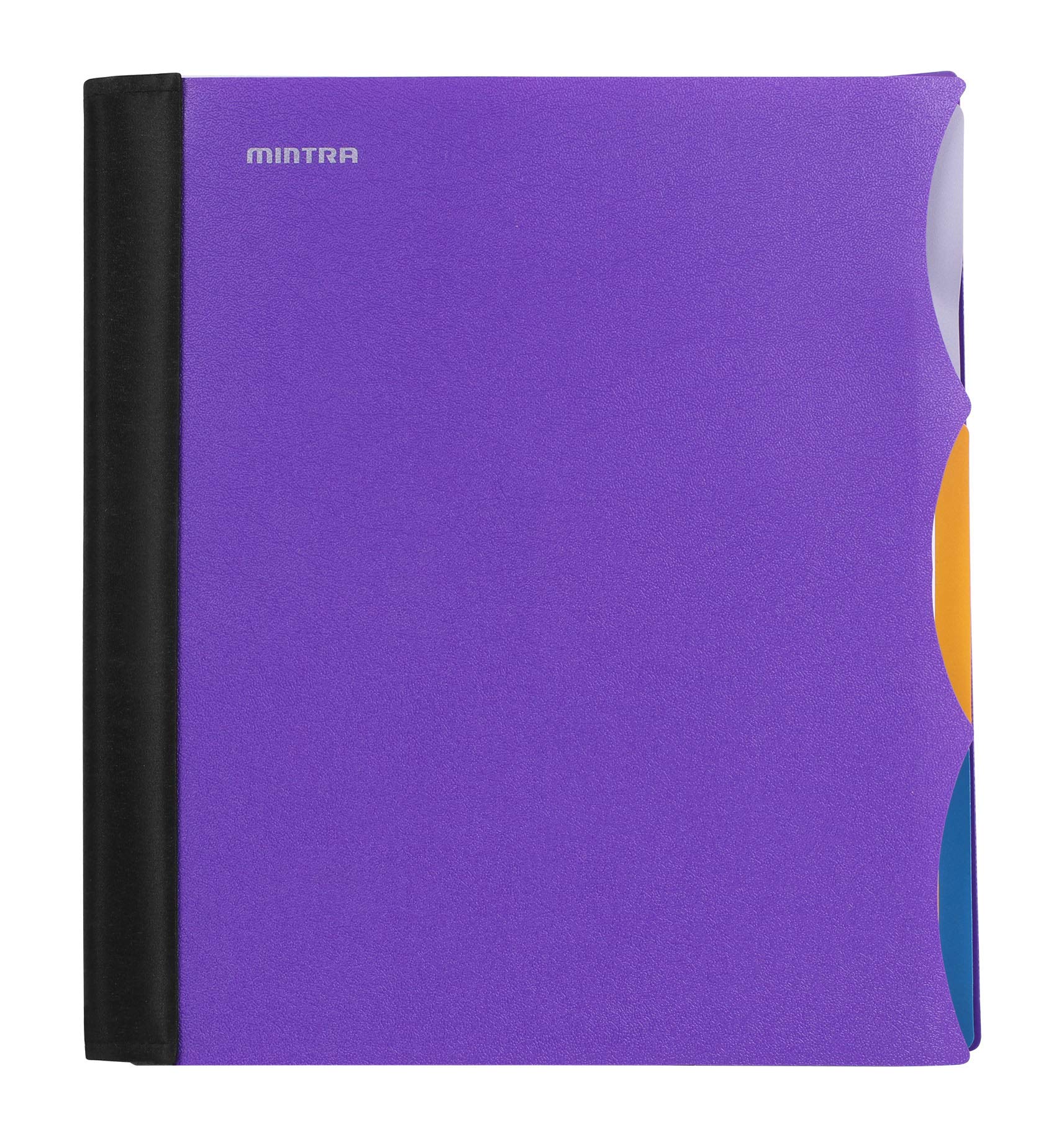Mintra Office Durable PREMIUM Spiral Notebook, ((Purple, 3 Subject, 8.5in x 11in)), Fabric Covered Coils, No Snags, Removable Adjustable Pocket Dividers, Ruler, Organization, Customizable โ image 1