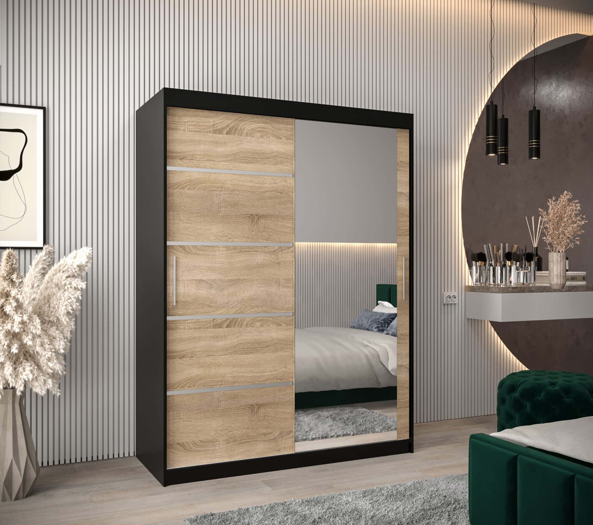 ABIKSMEBLE Verona 2 150 Armadio Scorrevole Con Specchio: Perfetto Per Ottimizzare Lo Spazio!