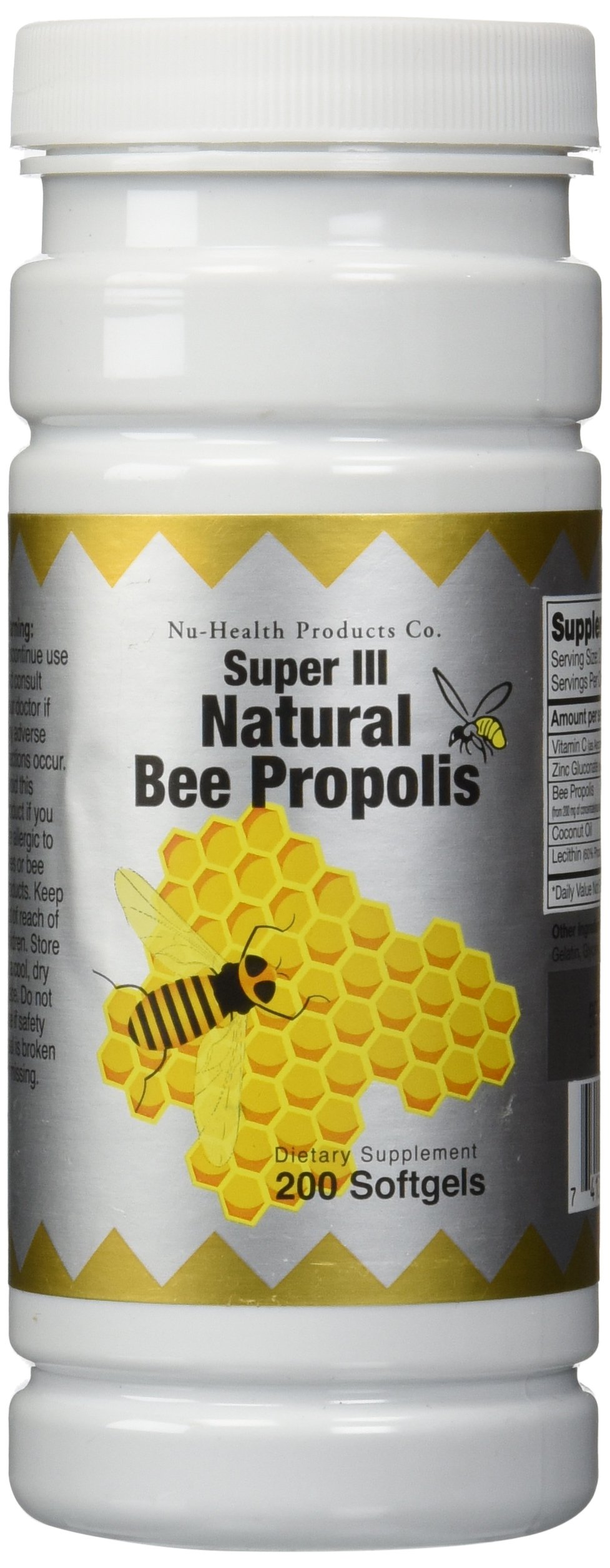 Natural Bee Propolis, 200 softgels