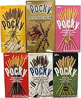 Vista 2 de Pocky Sticks - Paquete variado de aperitivos japoneses, paquete de 3. Snacks asiáticos Poky Sticks fresa, chocolate, galletas y crema (chocolate)
