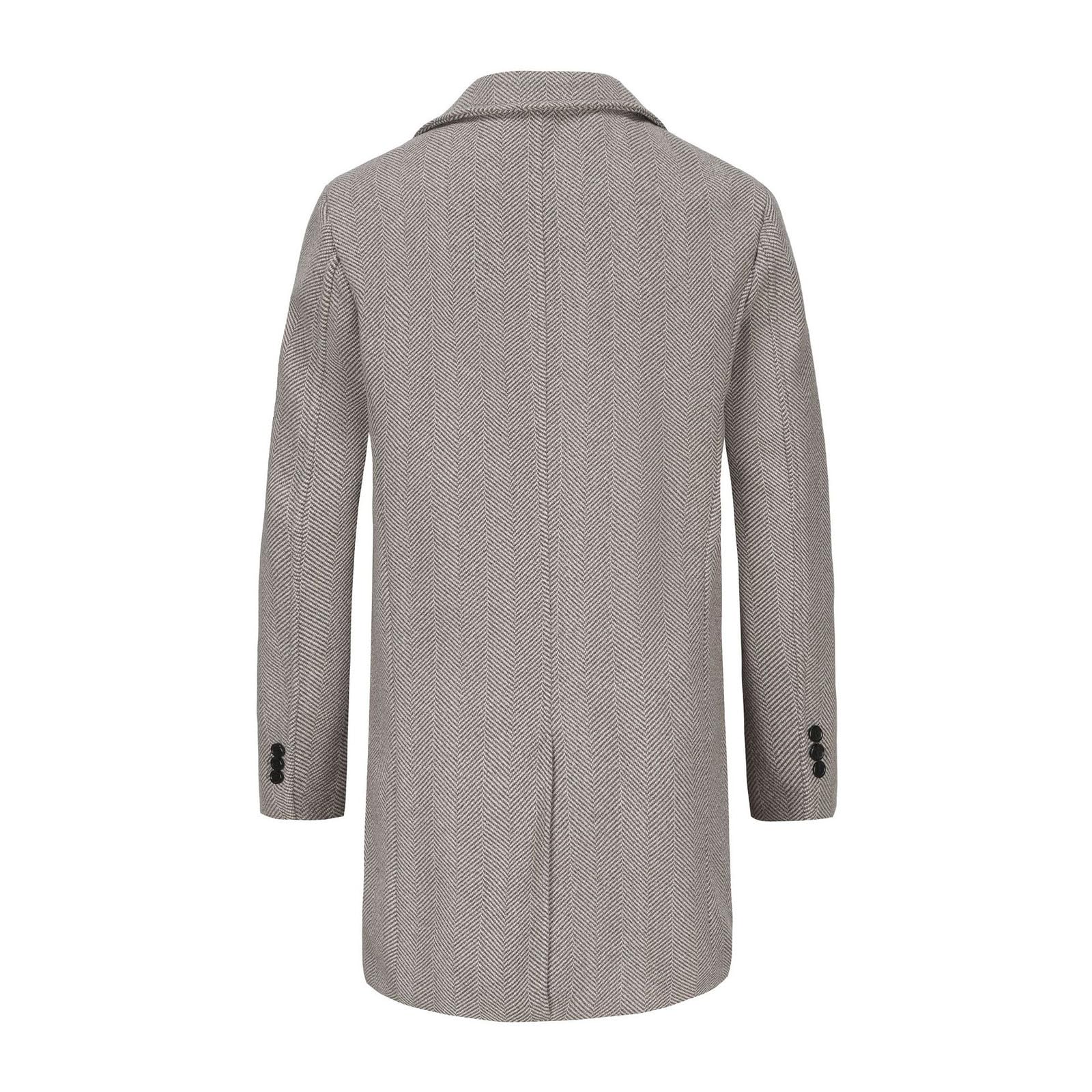 Softshelljacke Wollmischung Slim Fit Top Coat Einreihiger Businessmantel Cowboys Herren