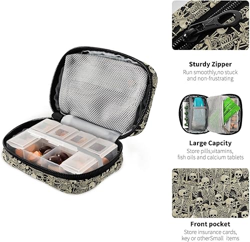 Miniatura 10 de Ollabaky Wildflowers - Organizador de pastillas de acuarela para viajes, pastilleros, portátil, pastillero de 7 días, organizador de píldoras,