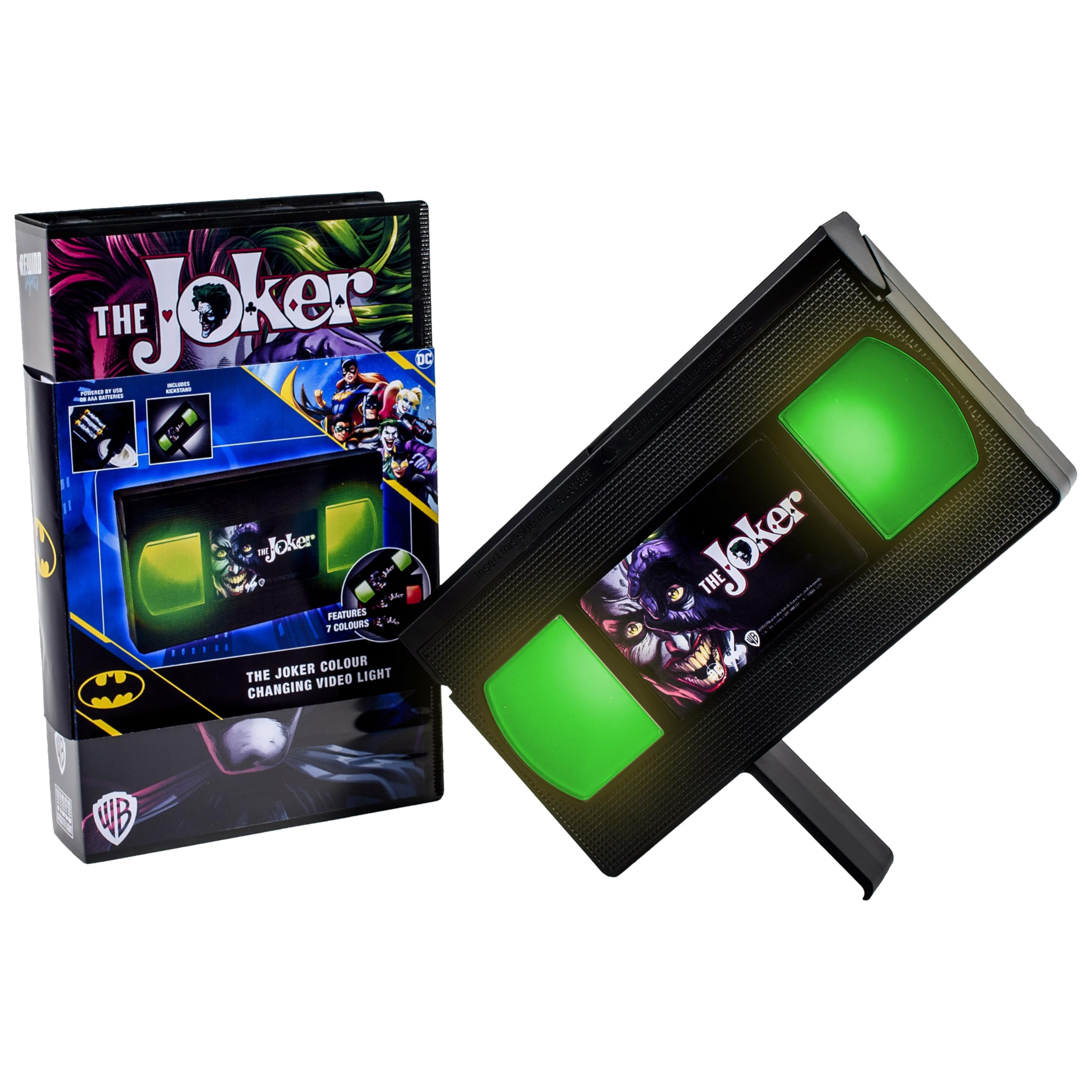 Aaa Merchandise Joker Rewind Light – Led Video Light With Iconic Dc Supervillain Design – Perfect For Fans Of Dc Comics, And Pop Culture – Gift For Collectors, Bedroom Or Gaming Room Decor