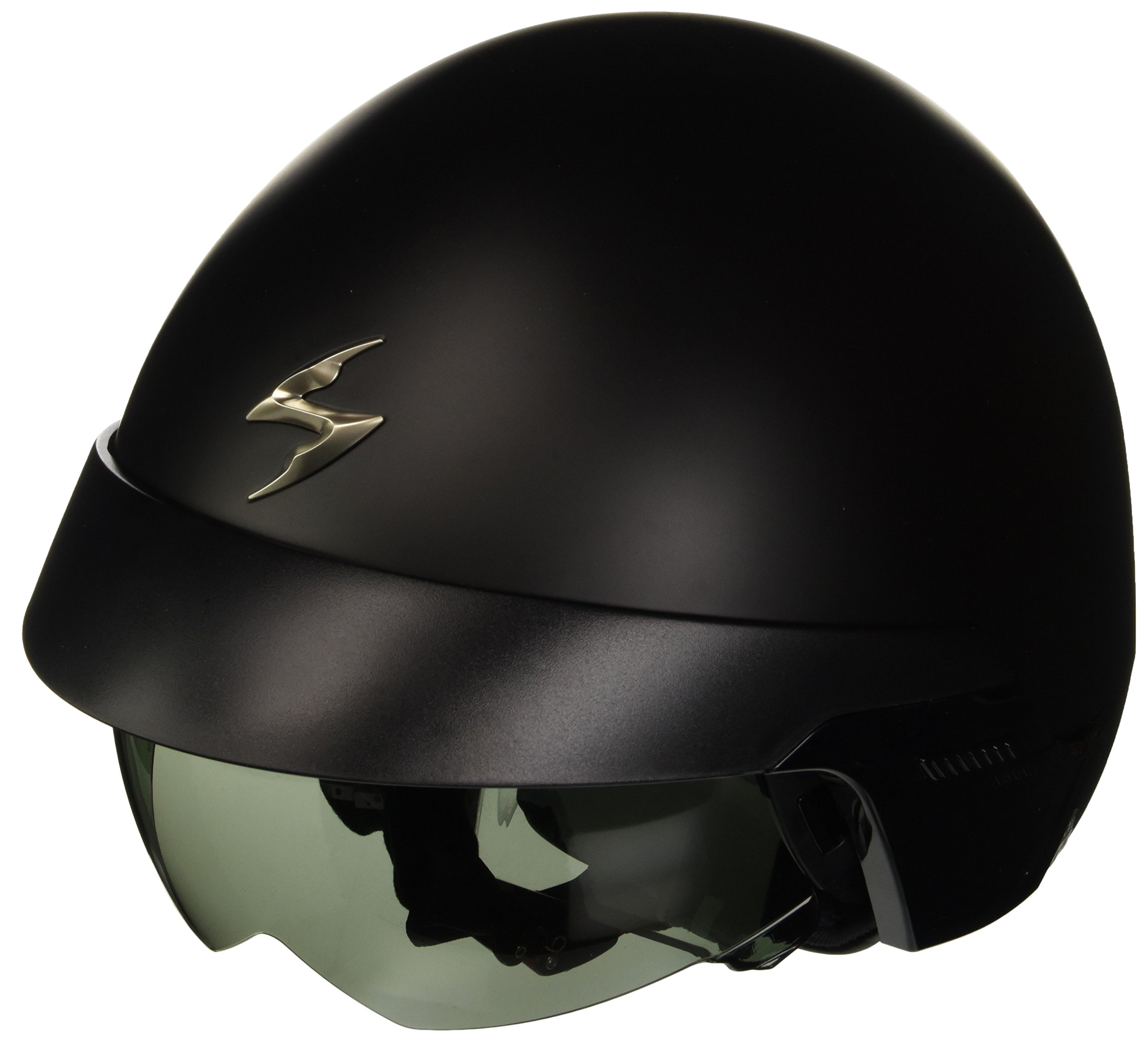 Scorpion 08-100-10-07 EXO 100-Open Shape Helmet with Removable Collar External Screen, Black Automotive