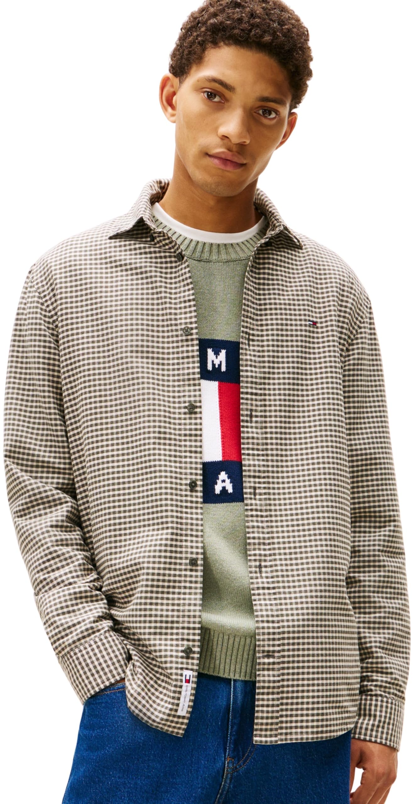 Tommy Jeans Herren TJM Reg Oxford Check Shirt EXT Dm0dm22025 L/S Shirt (1er Pack)