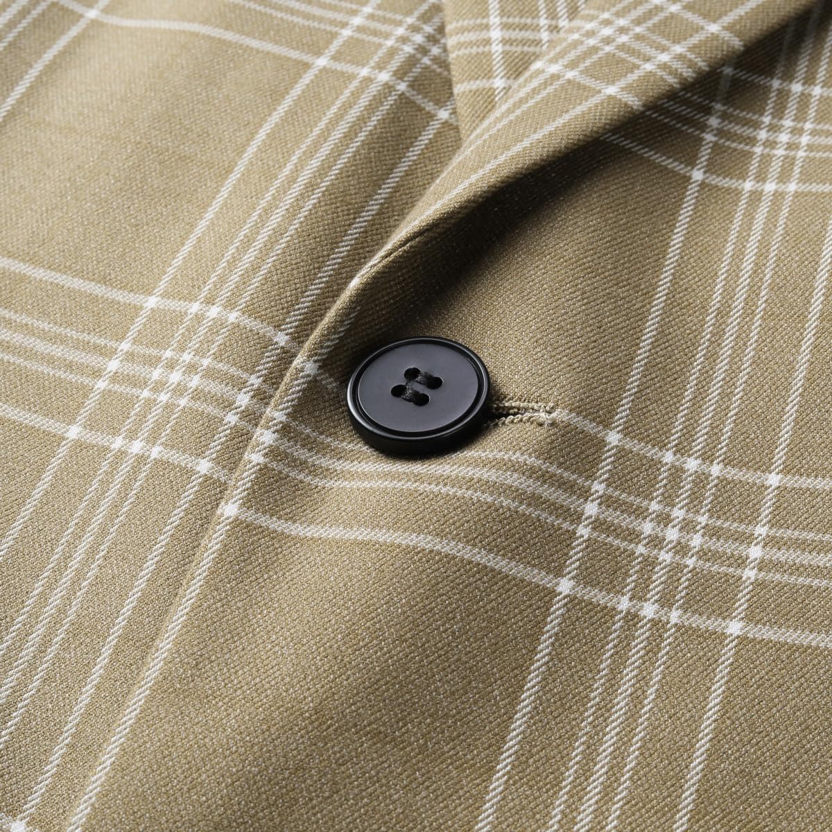 Iynnijoy Men's Plaid Blazer Casual Sports Coat Slim Fit Plaid Suit Jackets for Party Wedding - Image 4