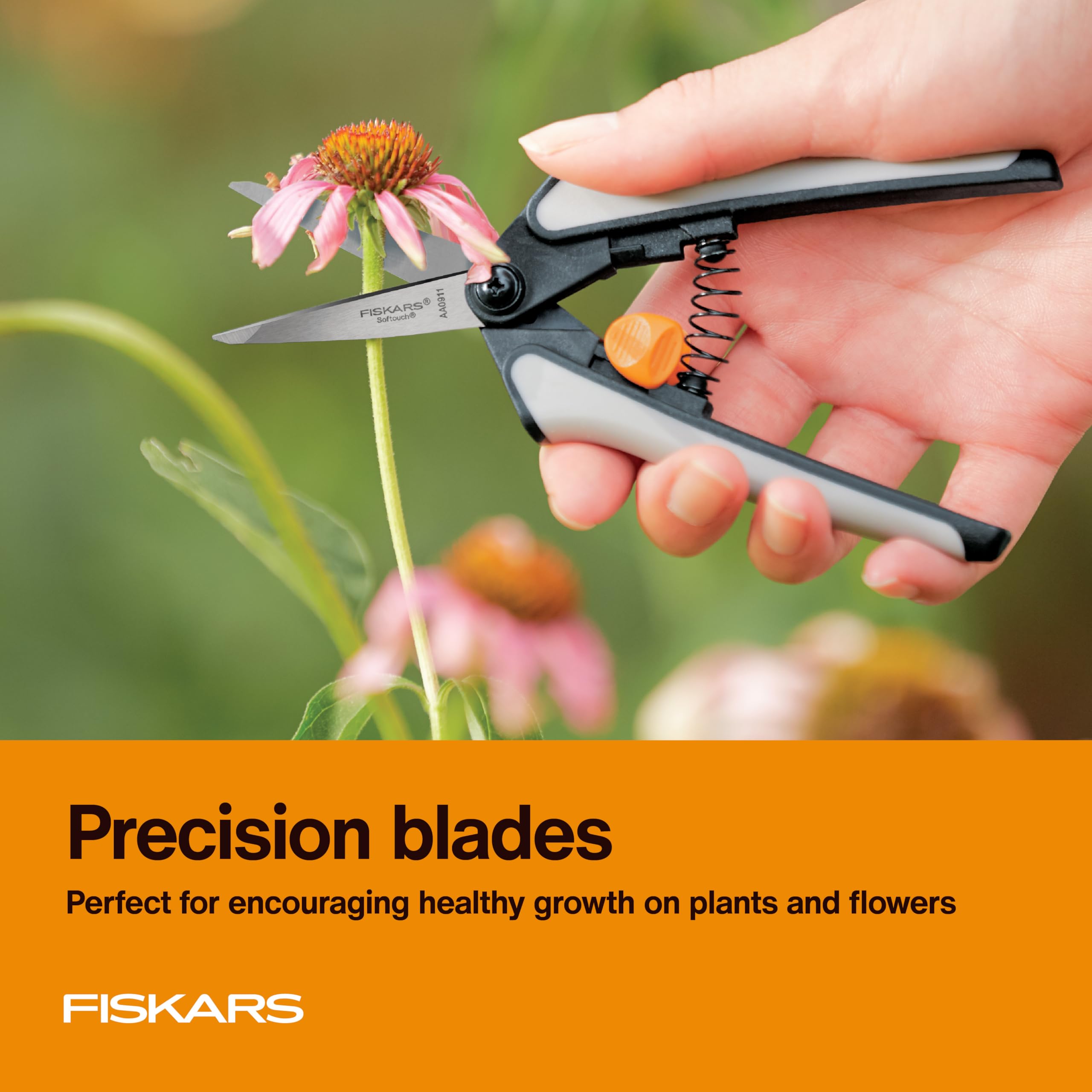 Fiskars 15-teiliges Gartenscheren-Set mit Mikrospitze, Präzisions-Edelstahlklingen, Softgrip-Griffe zum Schneiden und Formen Kleiner Pflanzen