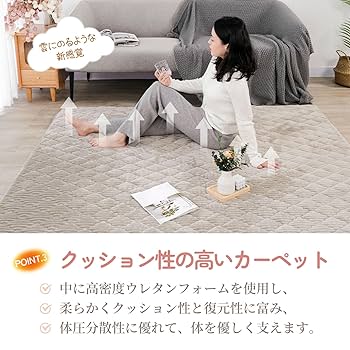 Amazon | TOMODA LIFE カーペット ラグ 3畳 厚手 ラグマット