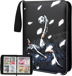 Trading Card Album for Football, Binder Card Holder, 400 Pockets with 50 Removable Sleeves, Trading Card Binder Trading Card Game Collection Book Folder Storage Organizer for Boys Girls Collectors-A