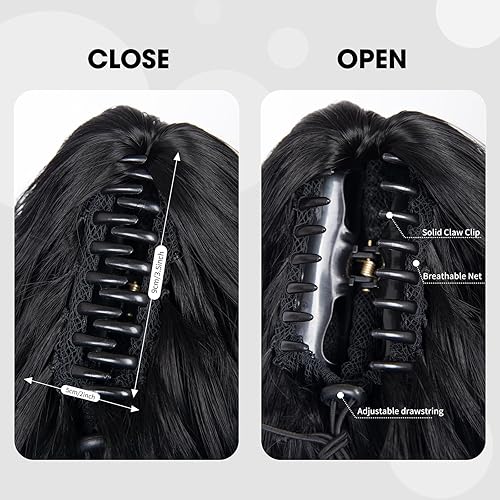 Miniatura 3 de Extensiones de cabello multicapa, cola de caballo de 18 pulgadas, extensiones de cola de caballo rizadas gruesas para mujer, extensión de cola de