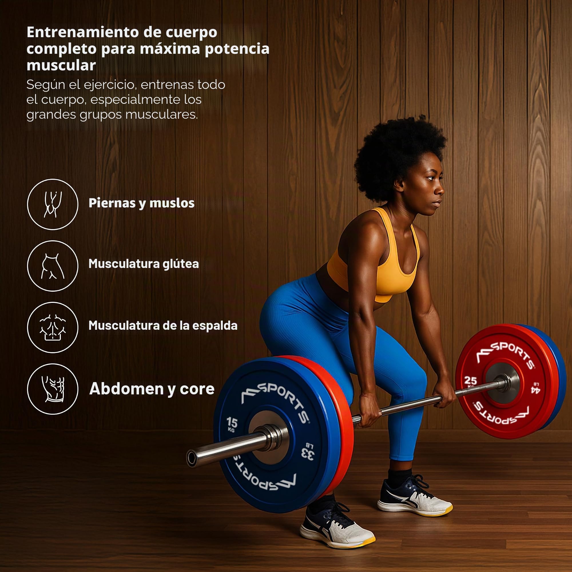 MSPORTS Olympia Juego de 2 discos de pesas profesionales, diámetro del orificio, 51 mm, calidad de estudio, hierro fundido, 5-20 kg