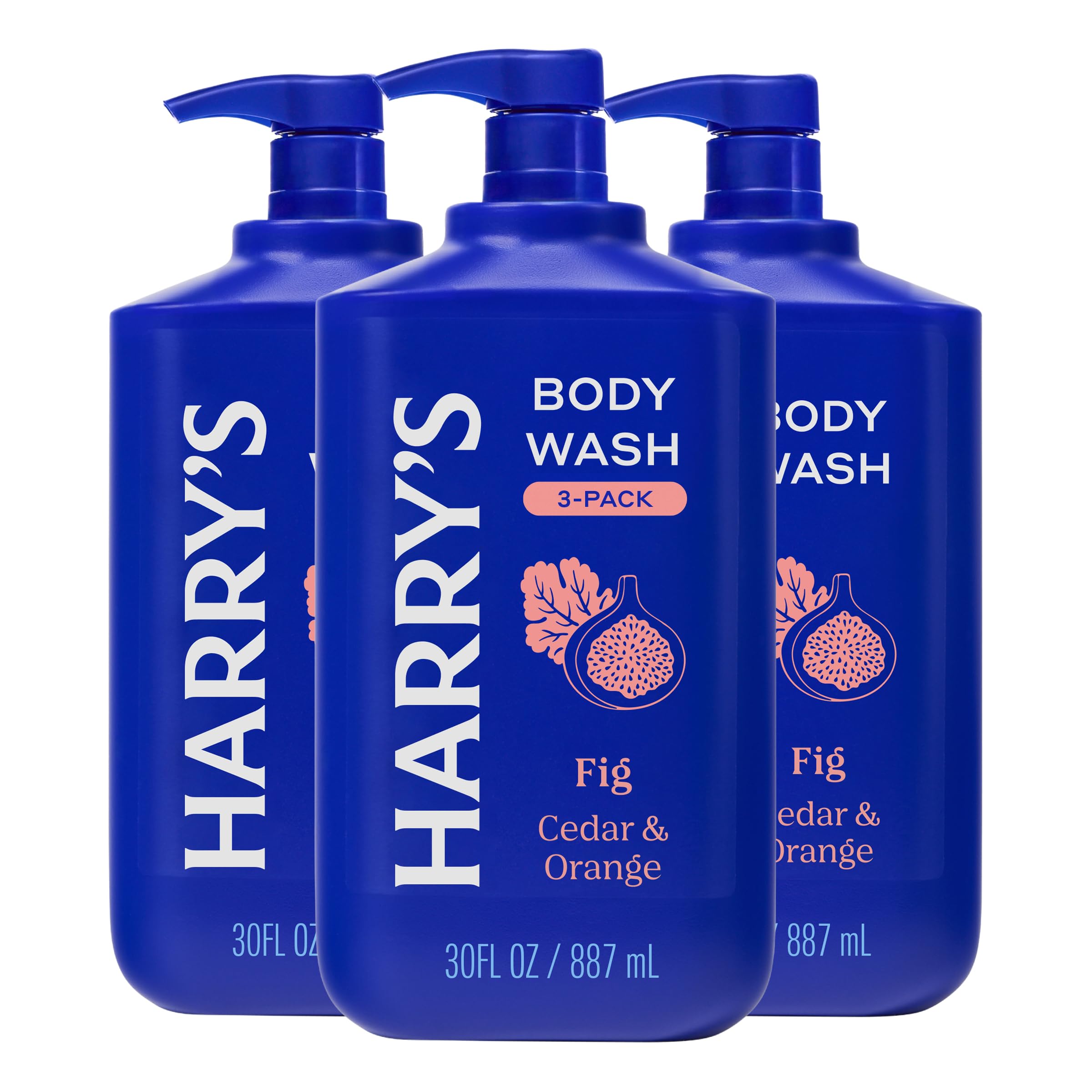 Harry's Men's Body Wash - Fig - 30 fl oz - Shower Gel for Men - No Parabens, Sulfates, or Dyes (Pack of 3)