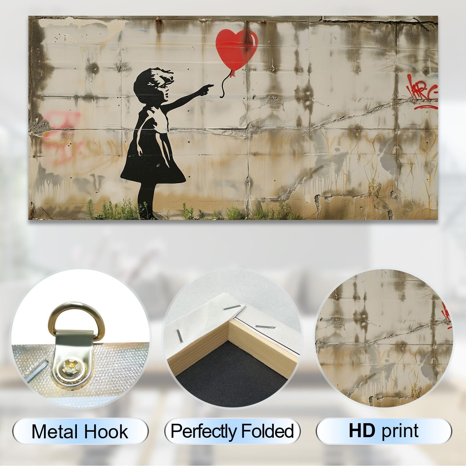 Amazon.com: JGGXHM Red Balloon Girl Poster, Banksy Artwork