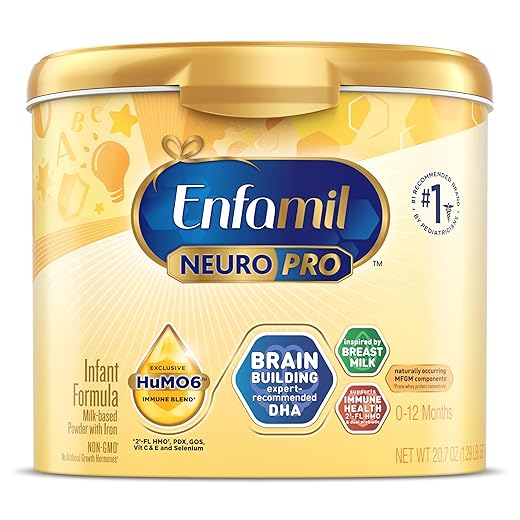 Enfamil NeuroPro Baby Formula, Triple Prebiotic Immune Blend with 2'FL HMO & Expert Recommended Omega-3 DHA, Inspired by Breast Milk, Non-GMO, Reusable Tub, 20.7 Oz (Packaging May Vary)