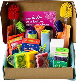 Bright Box Kitchen Scrub + Wipe Nylon Brush Summer Cleaning Bundle Scratch Free, 20ct Multi-Color