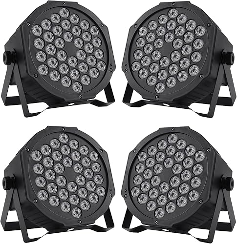 YGREAP 4 luces LED Par de luces con control remoto DMX RGB para fiesta, bar, boda