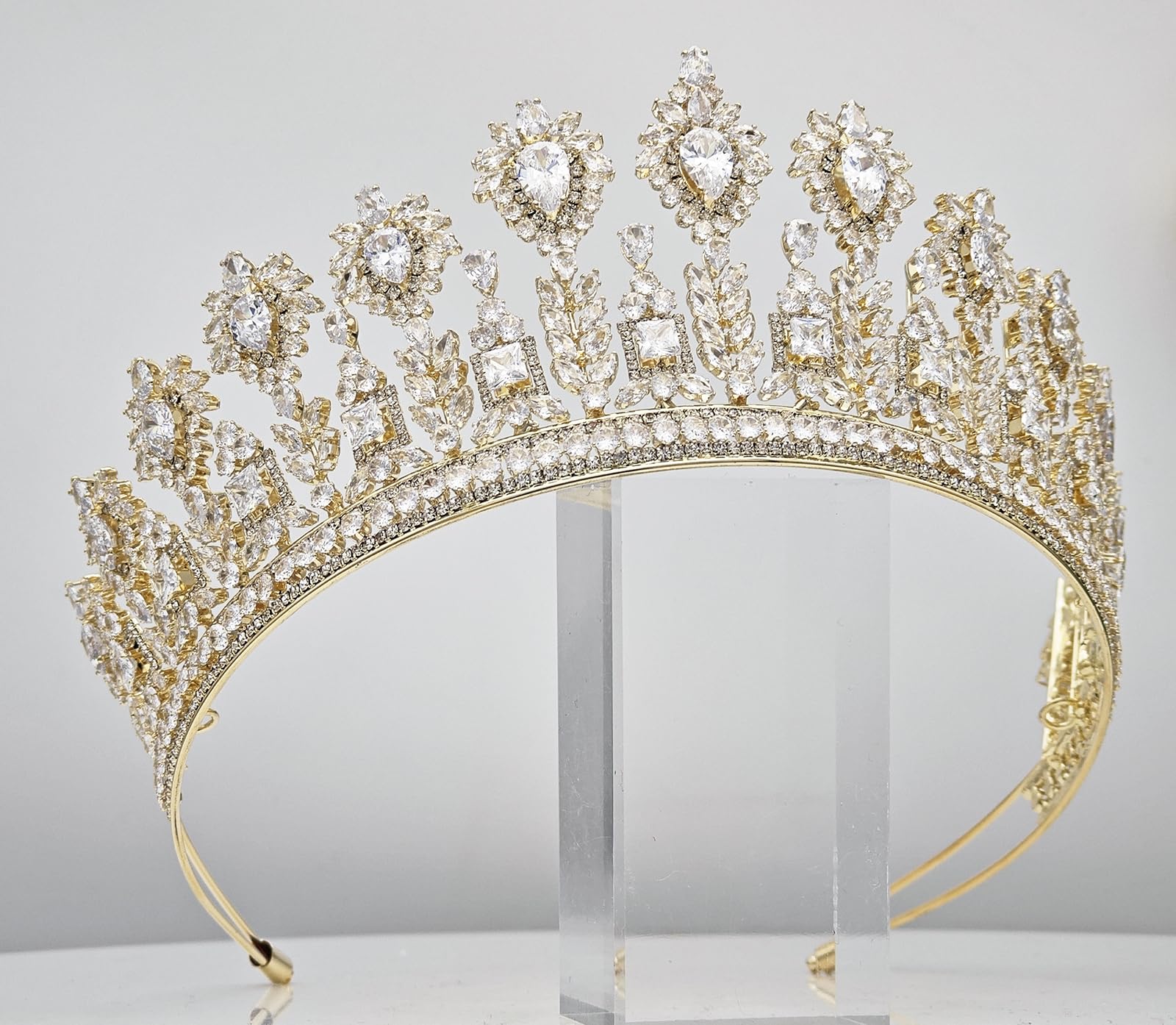 Tiaras y coronas de boda de lujo con circonita cúbica 5A para mujer, hechas a mano, diadema grande para novia, graduación, cumpleaños, reina, accesorios para el cabello, diadema de circonita