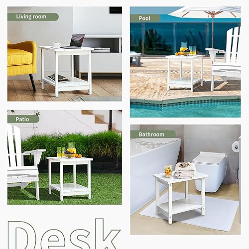 Miniatura 7 de Mesa auxiliar para exteriores, mesas auxiliares de patio para exteriores, mesa de patio pequeña, mesa auxiliar cuadrada para patio, piscina,