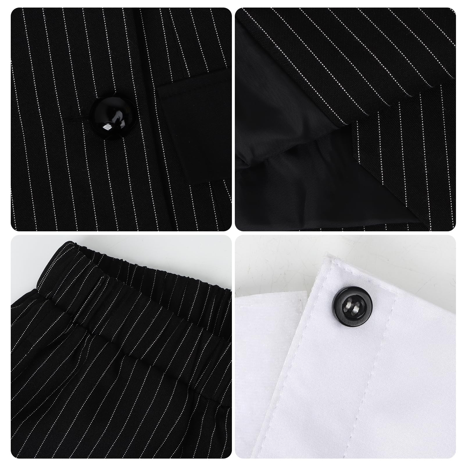 Déguisement de Mafia Pinstripe Costume pour Femmes Années 1920 Gangster Ensemble Tenue Halloween Carnaval Costume de Fête