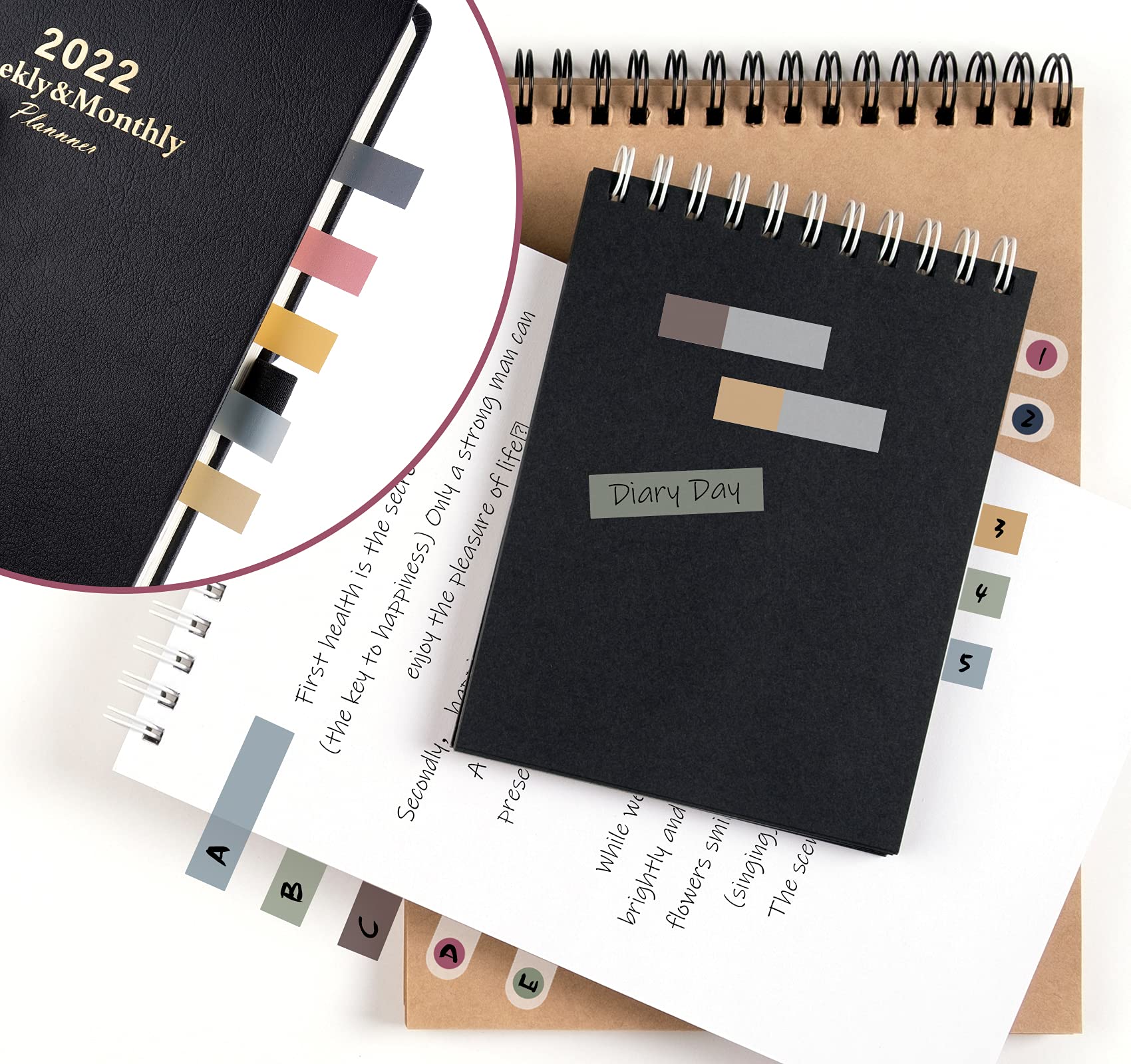 KICNIC File Index Tabs 1 Inch Sticky Flags 960 Pcs, Colored Page Markers Self Adhesive, Repositionable Note Tabs For Documents, Books, Paper, Notebooks, Filing And Folders [24 Sets, 10 Colors - View #2