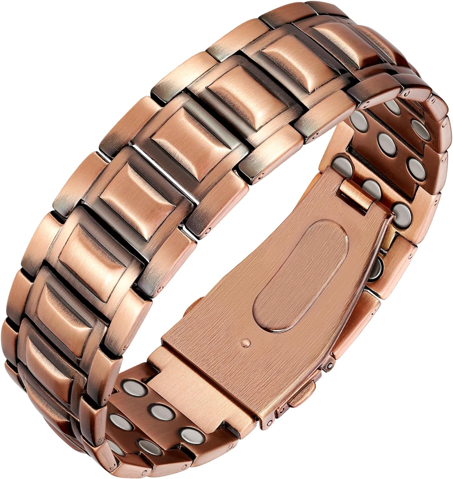 Jeracol Copper Bracelets for Men,3X Magnetic Bracelets Men with Ultra Strength Magnets,Adjustable Size&Jewelry Gift Box(Copper Tyre Graphics)