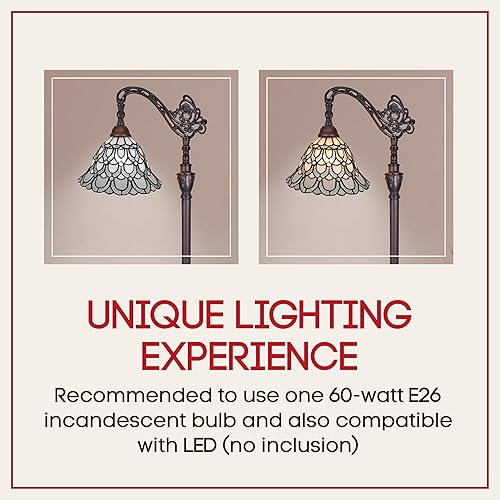 Miniatura 4 de Amora Lighting AM107FL11 lámpara de piso estilo Tiffany de 62 pulgadas, con sombra ajustable