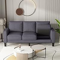 Vista 6 de Tmosi Moderno sofá tapizado, sofá de 3 plazas con almohadas de respaldo extraíbles para espacios pequeños, sofá de 3 plazas para dormitorio