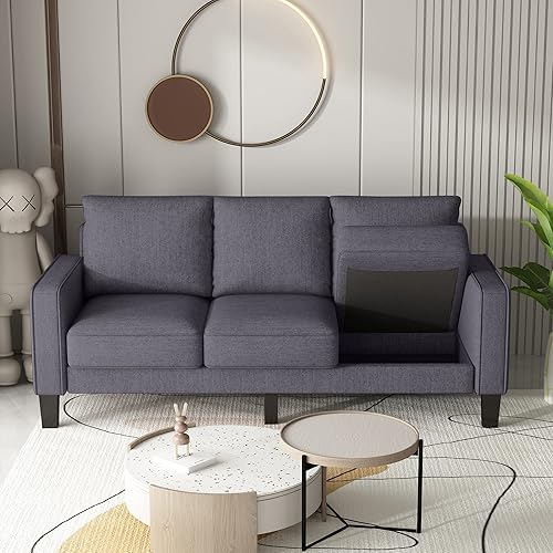 Miniatura 6 de Tmosi Moderno sofá tapizado, sofá de 3 plazas con almohadas de respaldo extraíbles para espacios pequeños, sofá de 3 plazas para dormitorio,