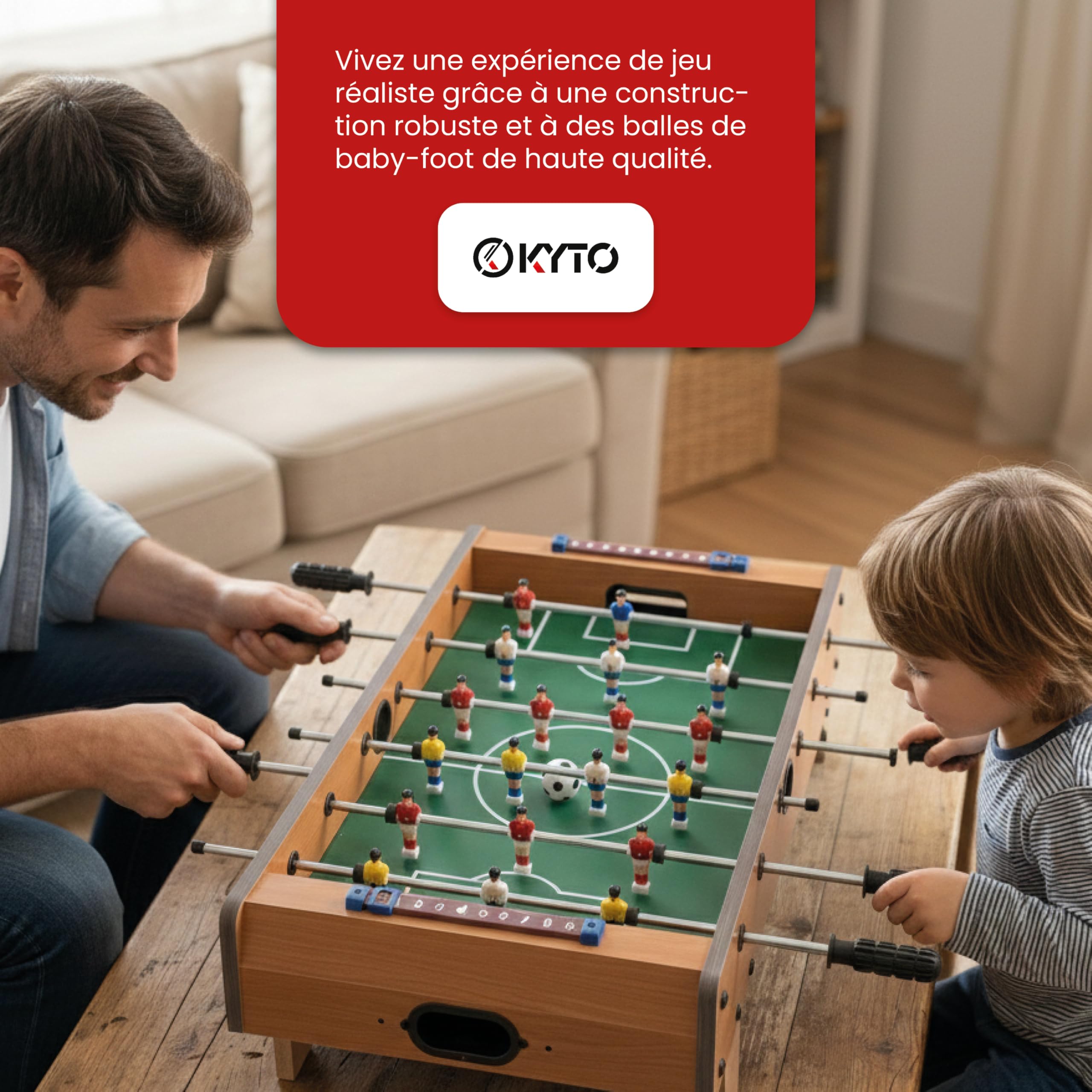 Kyto Baby-foot de table pour enfants et adultes - 70 x 35 cm