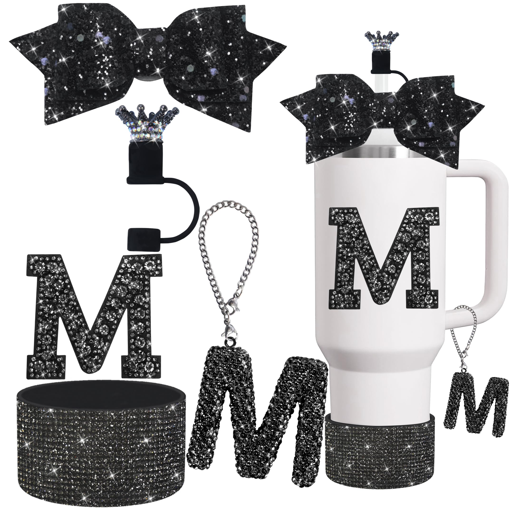 XIANGYUAN Water Bottle Accessories Set for Stanley Cup,Accessories Charms for Stanley Cup Including,Decorations for Tumbler Cup 30/40OZ,Glitter