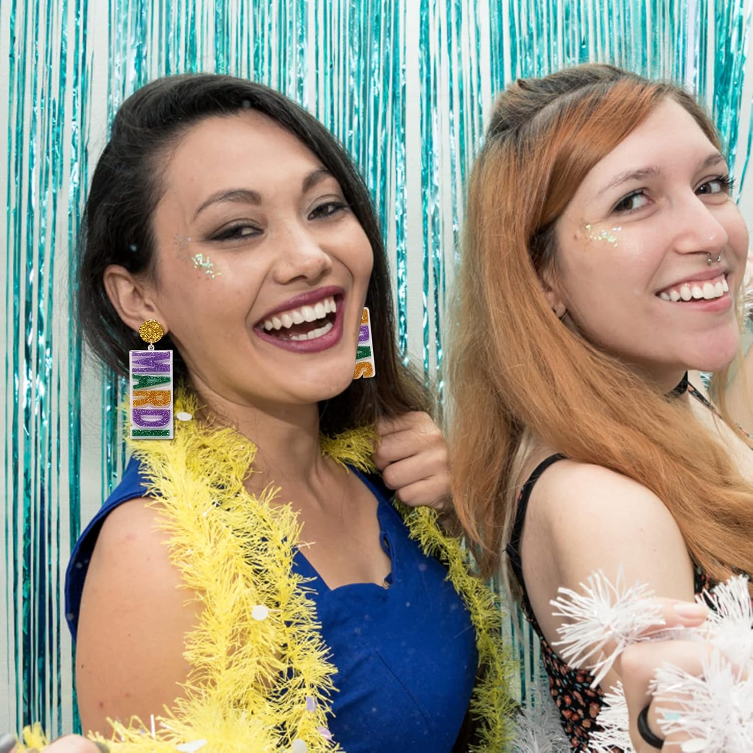 Mardi Gras Earrings for Women Fleur De Lis Carnival Earrings Resin Acrylic Mardi Gras Accessories Fat Tuesday Celebrations Cosplay Party - Image 6