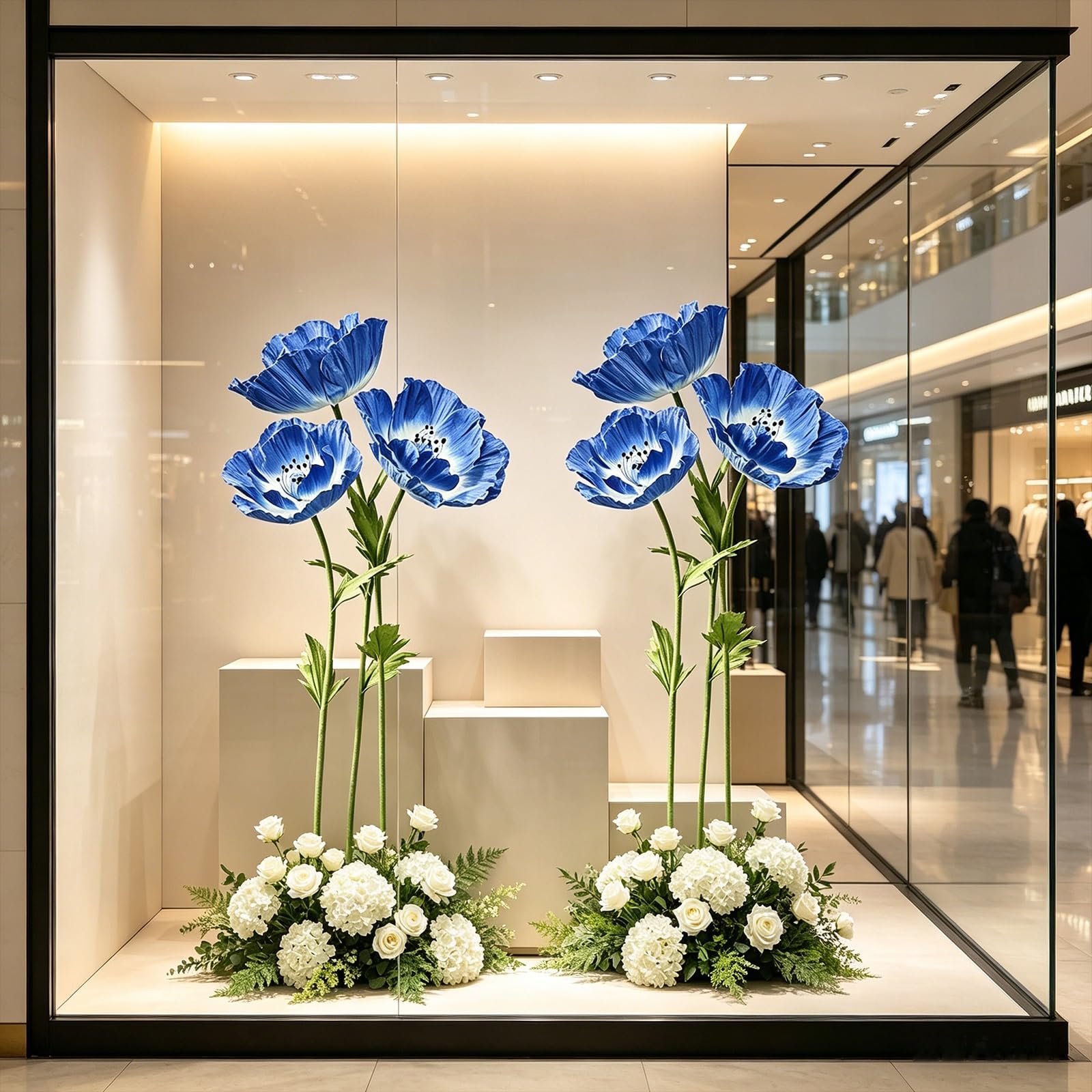 Blumen Künstlich, Riesige Kunstmohnblumen 3er Set, Papierblumen Groß mit Flexiblen Stielen, für Haus, Garten, Hochzeiten, Veranstaltungen, Weihnachten, Abschlussfeiern(C)