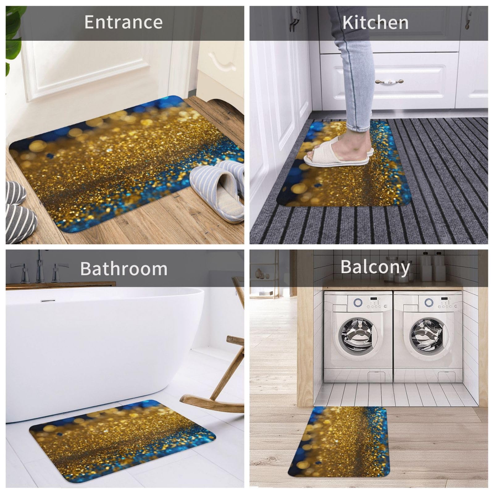 Tapete esencial para puerta de entrada al aire libre, diseño fácil de limpiar, para decoración del hogar