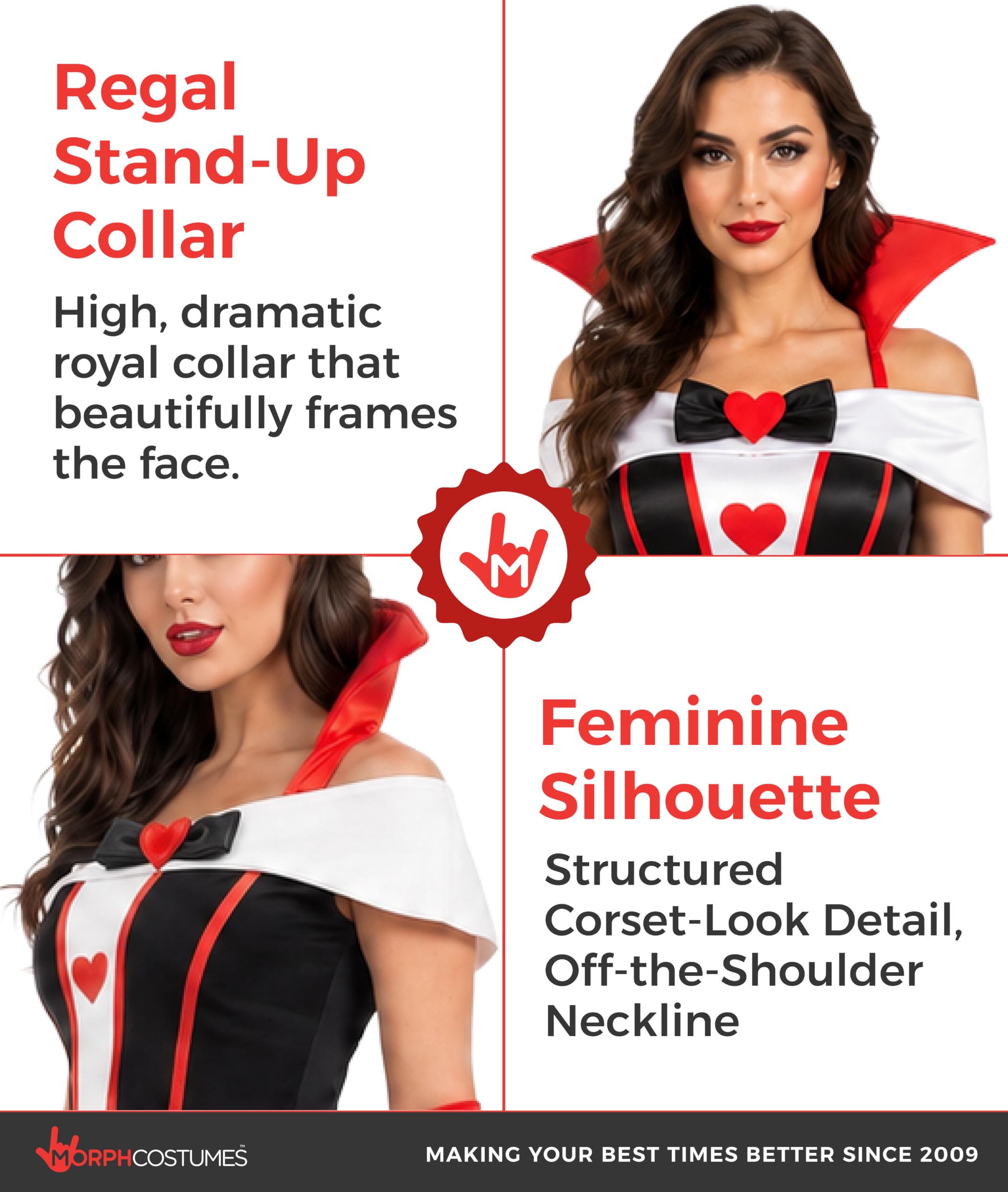 Fun Shack Deguisement Reine de Coeur Femme, Costume Halloween Femme