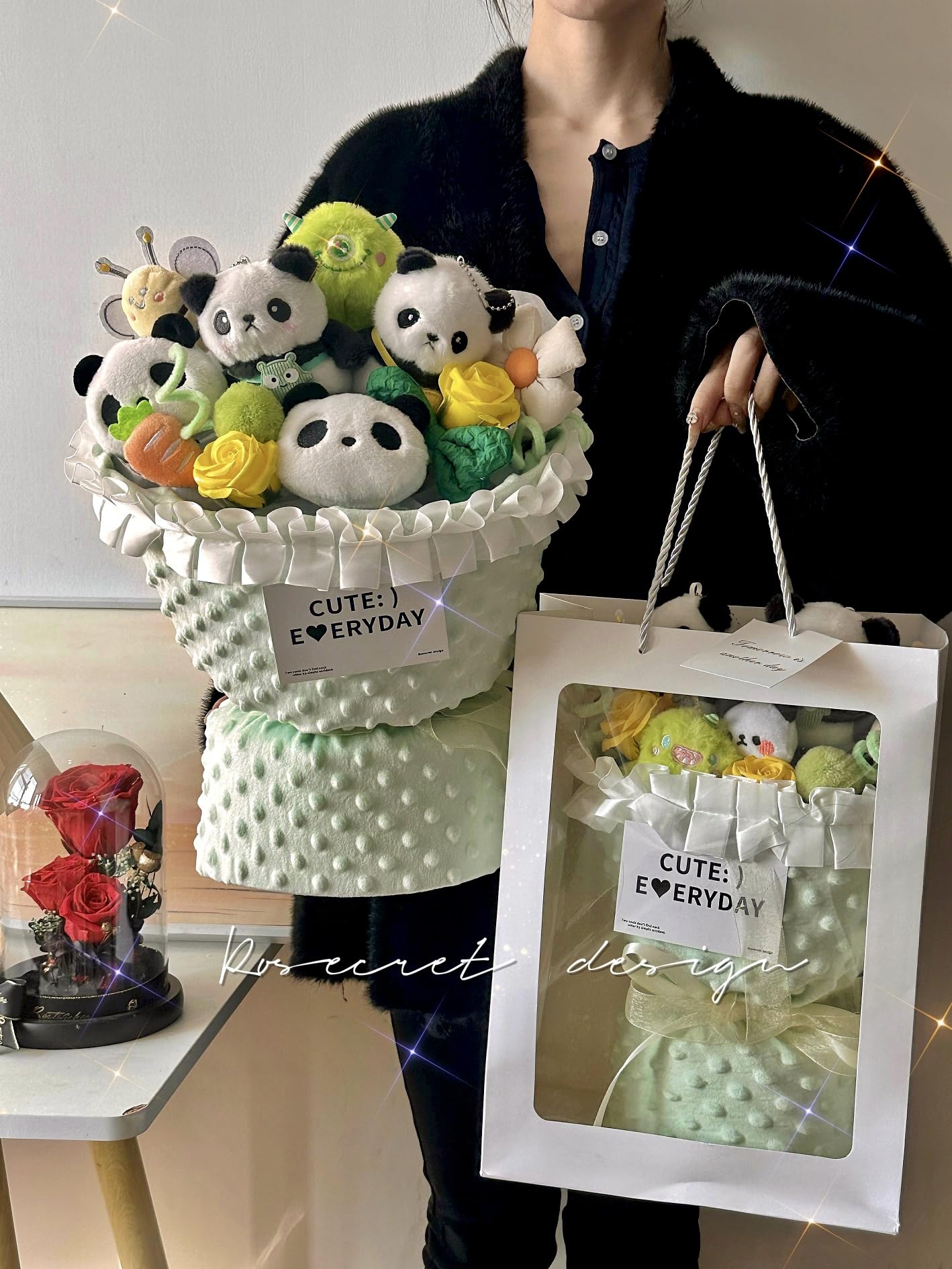 Amazon｜PERRONEオリジナル手作 パンダのかわいいぬいぐるみの花束