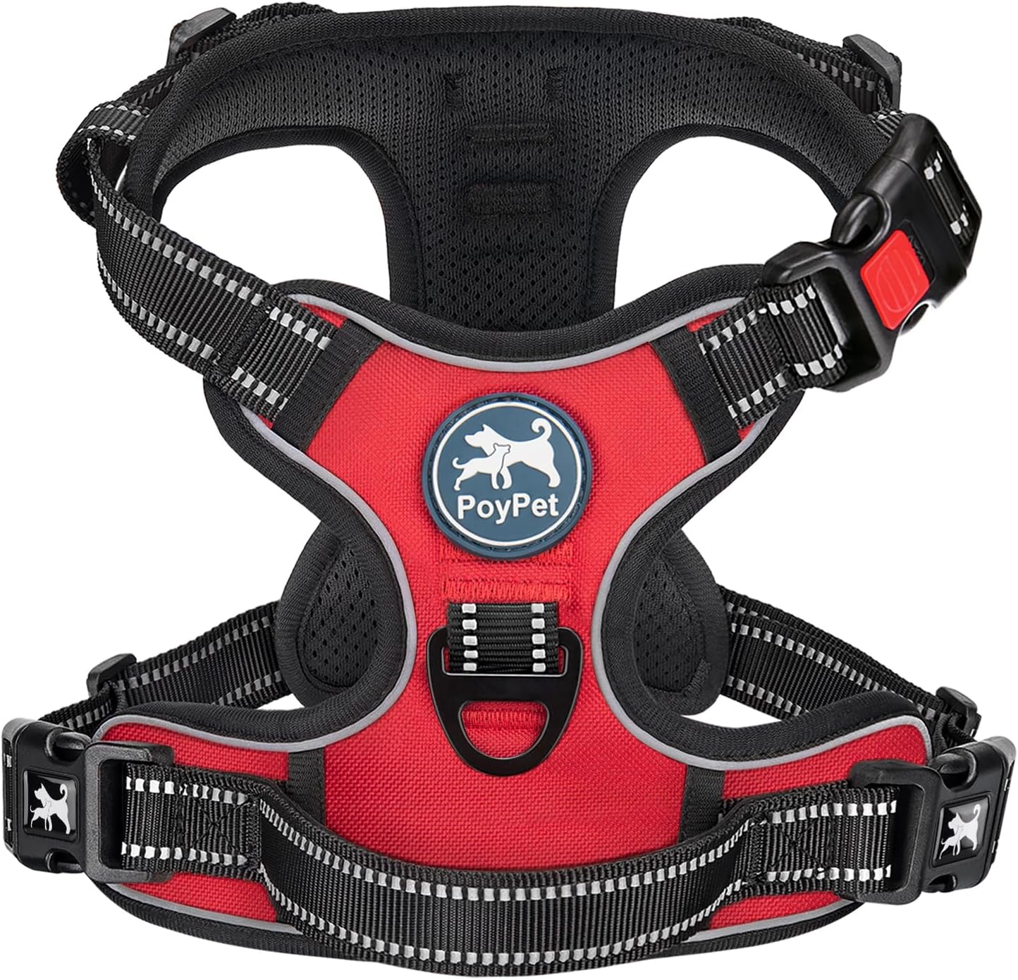 PoyPet No Pull Dog Harness Large with Front Clip & Neck Release Buckle