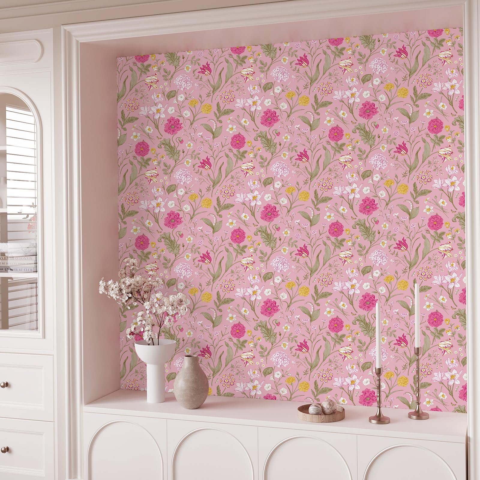 VEELIKE Thick Furniture Film Pink 60 Cm X 900 Cm Adhesive Film Pink - View #2