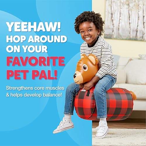 Miniatura 3 de WADDLE Hip Hopper - Oso inflable de animales de salto, para edades de 2 años en adelante, soporta hasta 85 libras