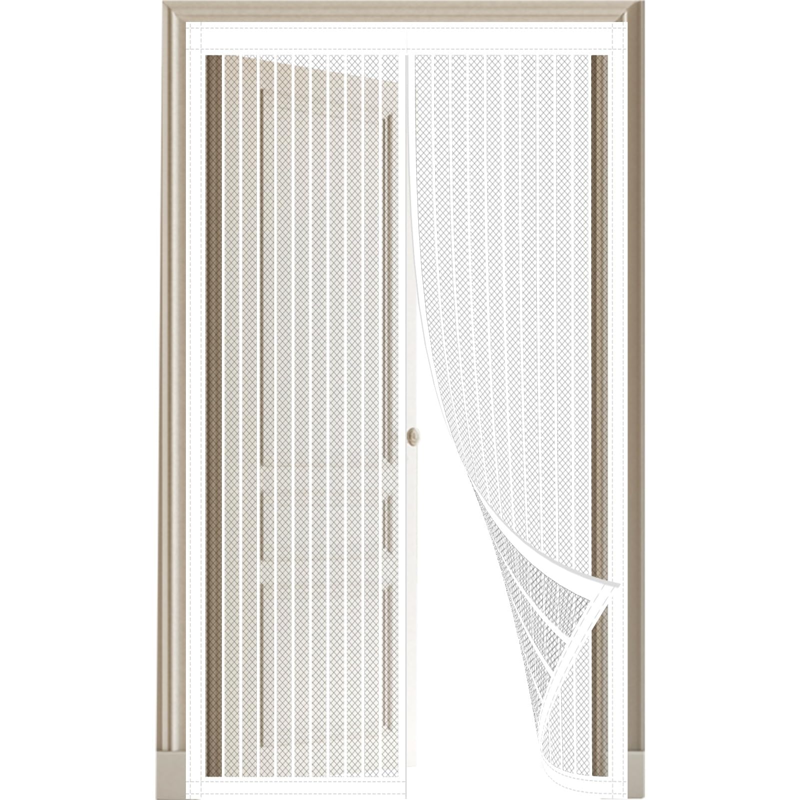 Moustiquaire magnétique 130x225 cm anti-moustiques blanche pour porte de chambre ou de salon