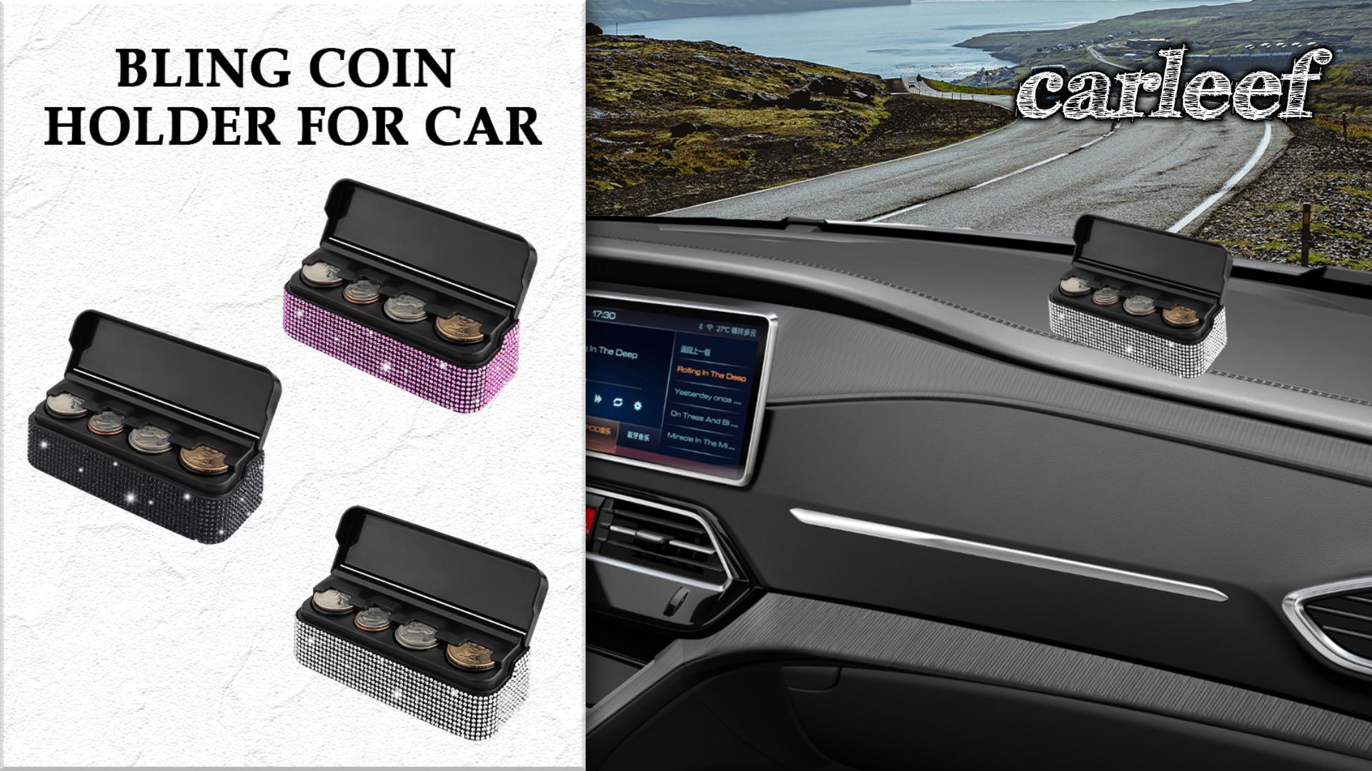 Car Coin Holder Bling Coin Holder For Car, Car Organizers And