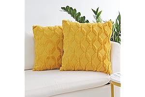 JojuSis Pack of 2 Faux Fur Plush Decorative Throw Pillows