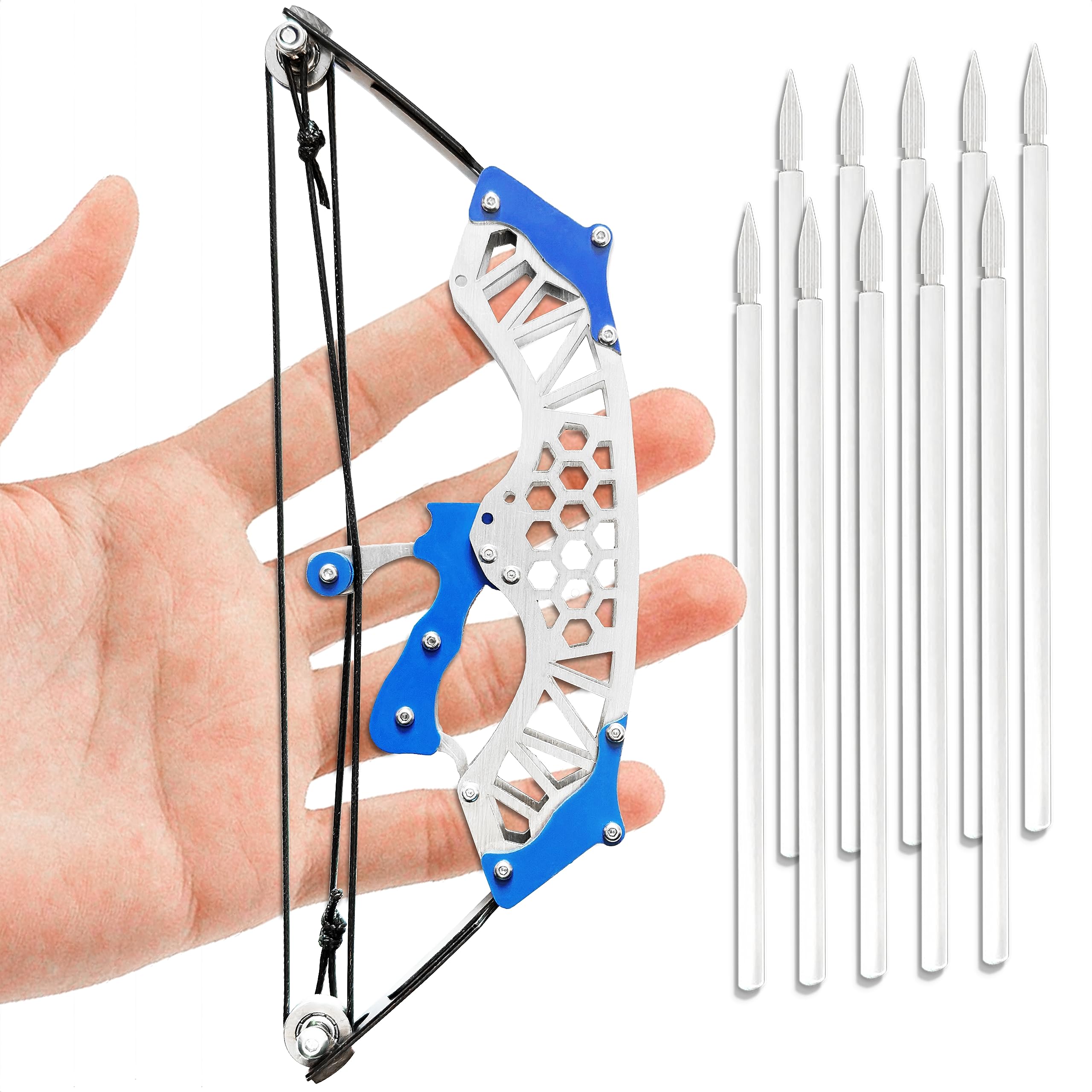 Buy Mini Archery Compound Bow Set Blue Edition Stainless Steel with 10