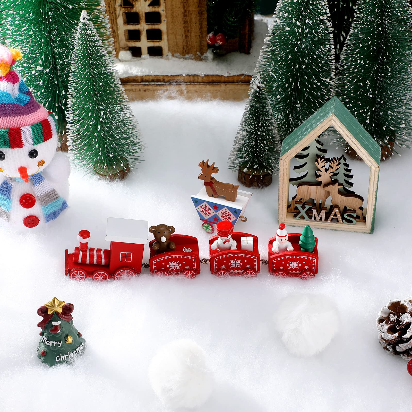 Shappy Kerstdeken voor Kerstmis, kunstsneeuwdeken, roldeken