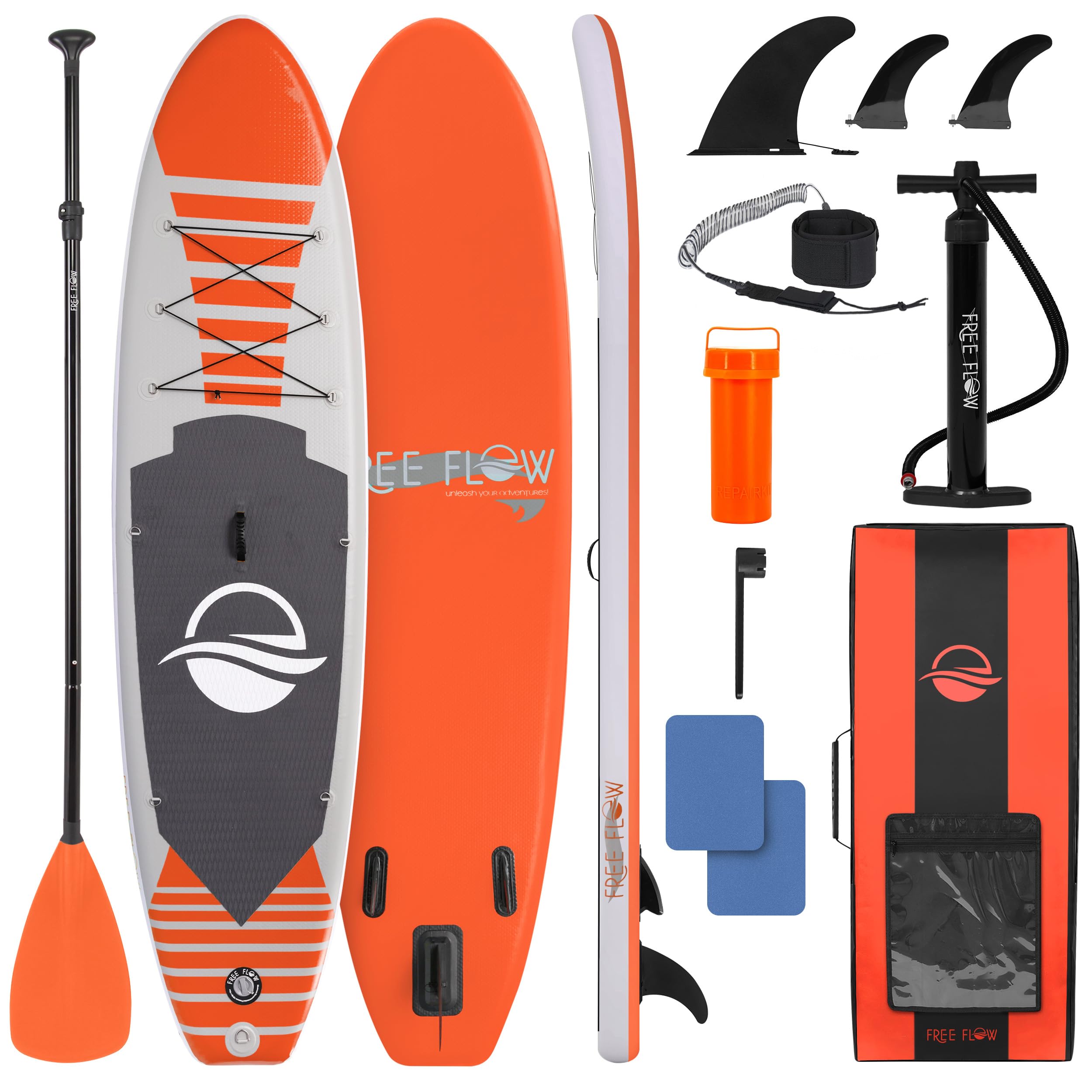 SereneLife Stand Up Paddle Board - Inflatable SUP With Non-Slip Design, Paddle, Pump, Leash, and Accessories for Adults and Youth