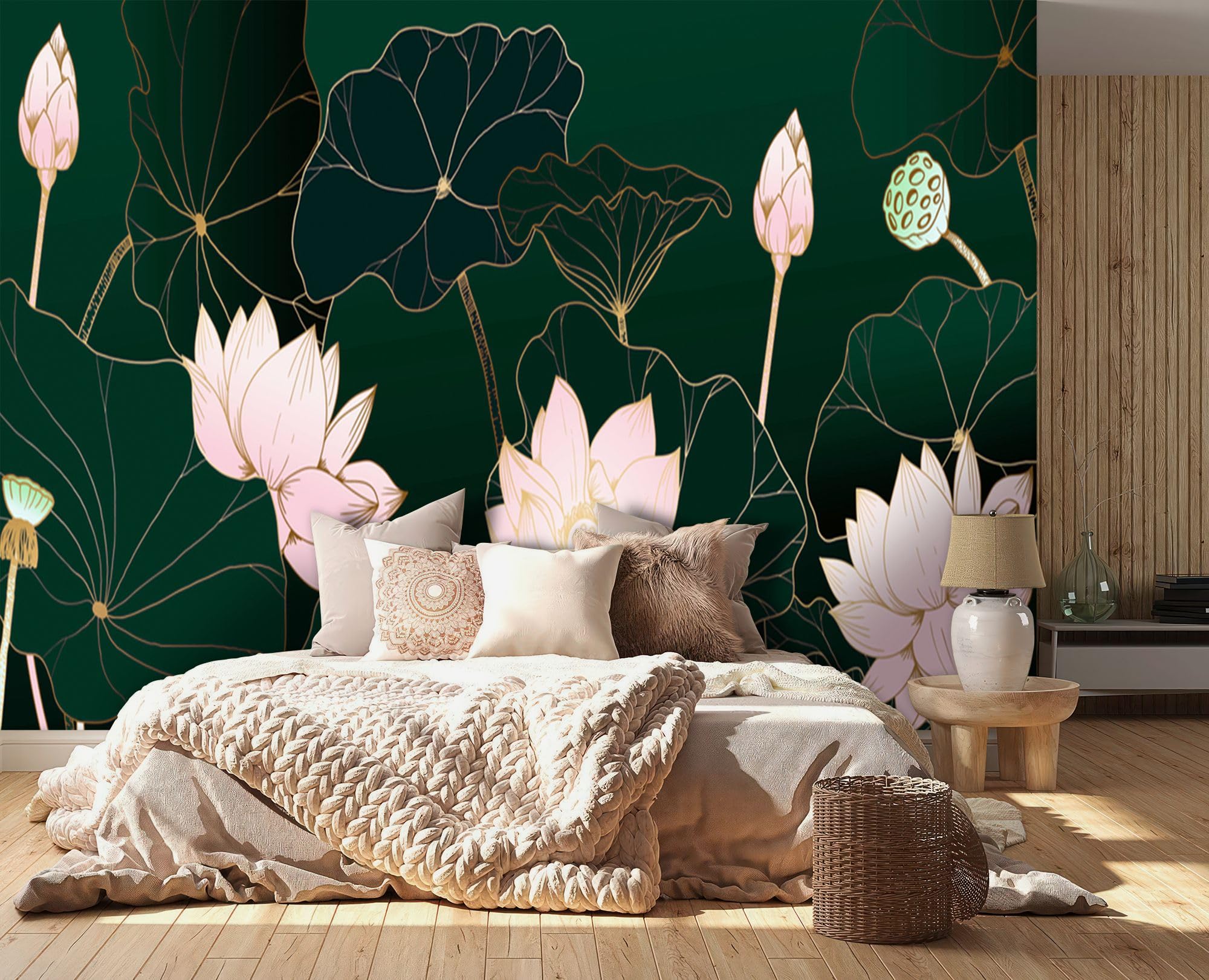 999STORE Golden Green Lotus Line Art Mural Wallpaper Wall Wallpaper for Bedroom (Non4X60426) (B0DB1VRVXP) Amazon Price History, Amazon Price Tracker