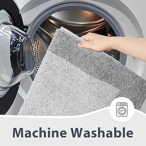 Miniatura 6 de Alfombras de baño de 24 x 60 pulgadas, antideslizantes, extrasuaves, absorbentes, lavables a máquina, de secado rápido, para suelo de baño, ducha,